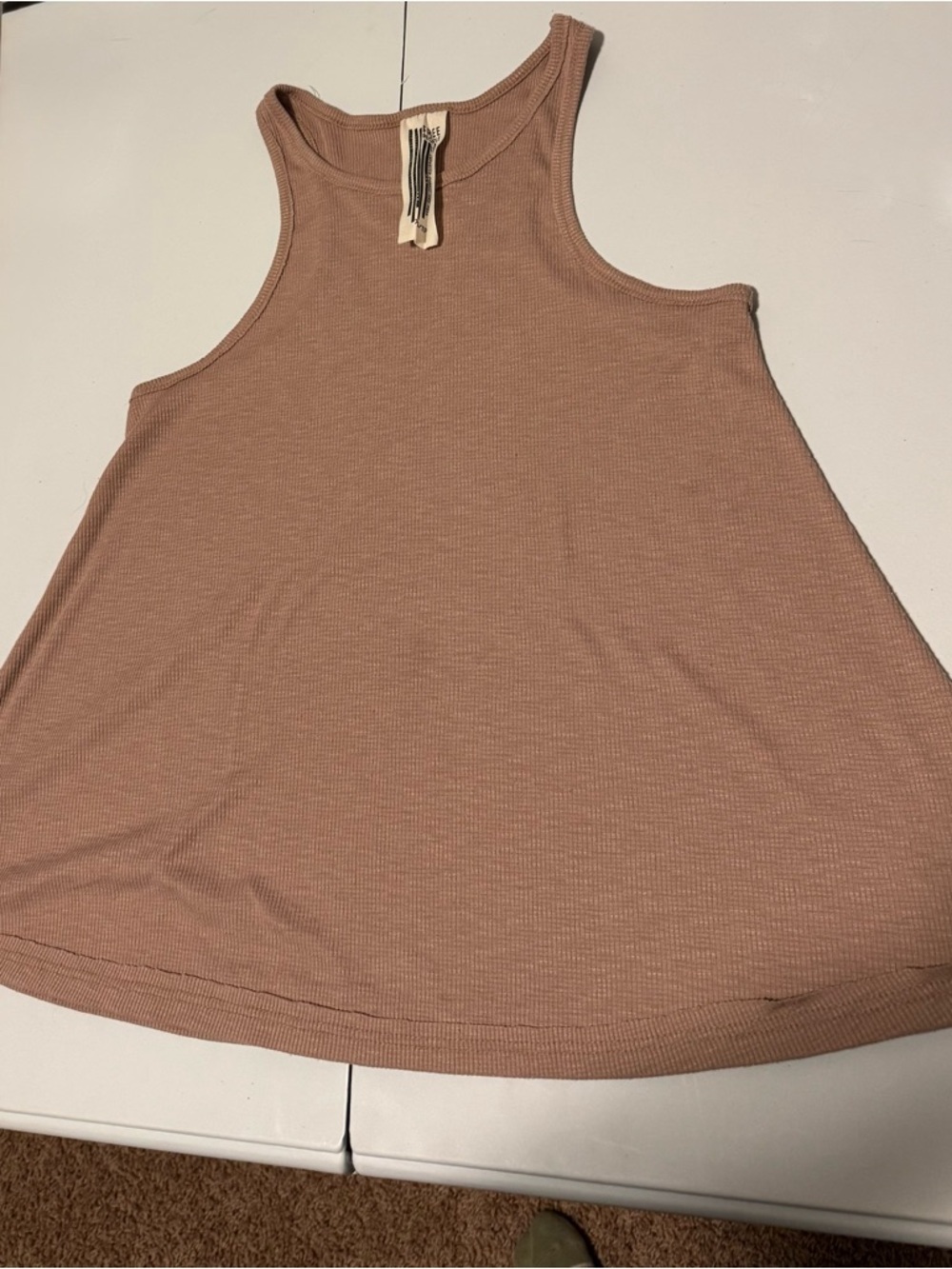 Free People Relaxed A-Line Ribbed Tank Size XS